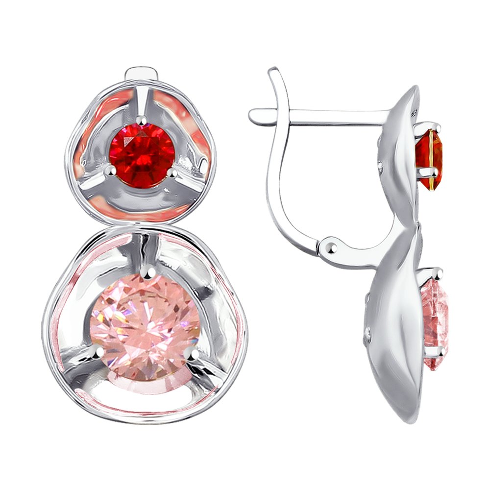 

Серьги SOKOLOV из белого золота с красными Swarovski Zirconia
