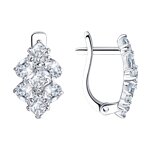 Серьги из серебра с фианитами