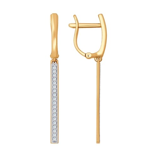 

Серьги длинные SOKOLOV из золота с фианитами