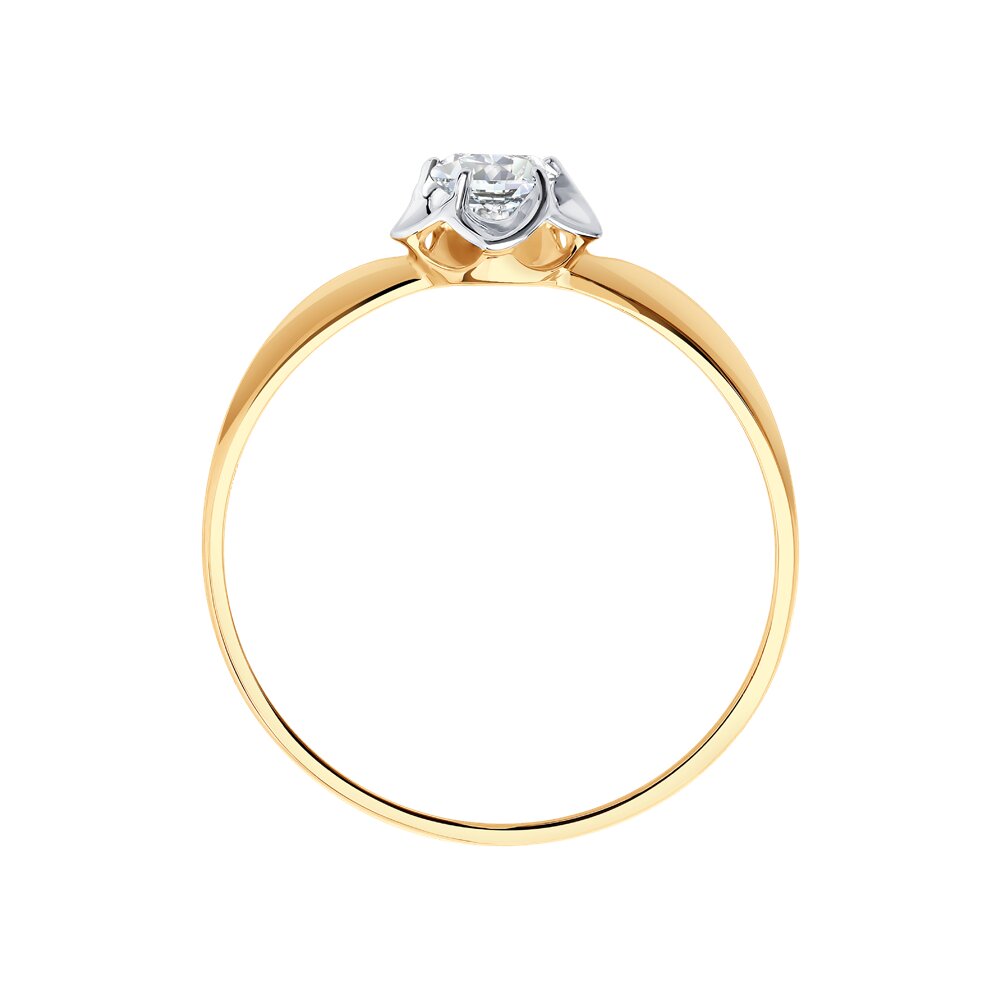 фото Помолвочное кольцо sokolov из золота с фианитом