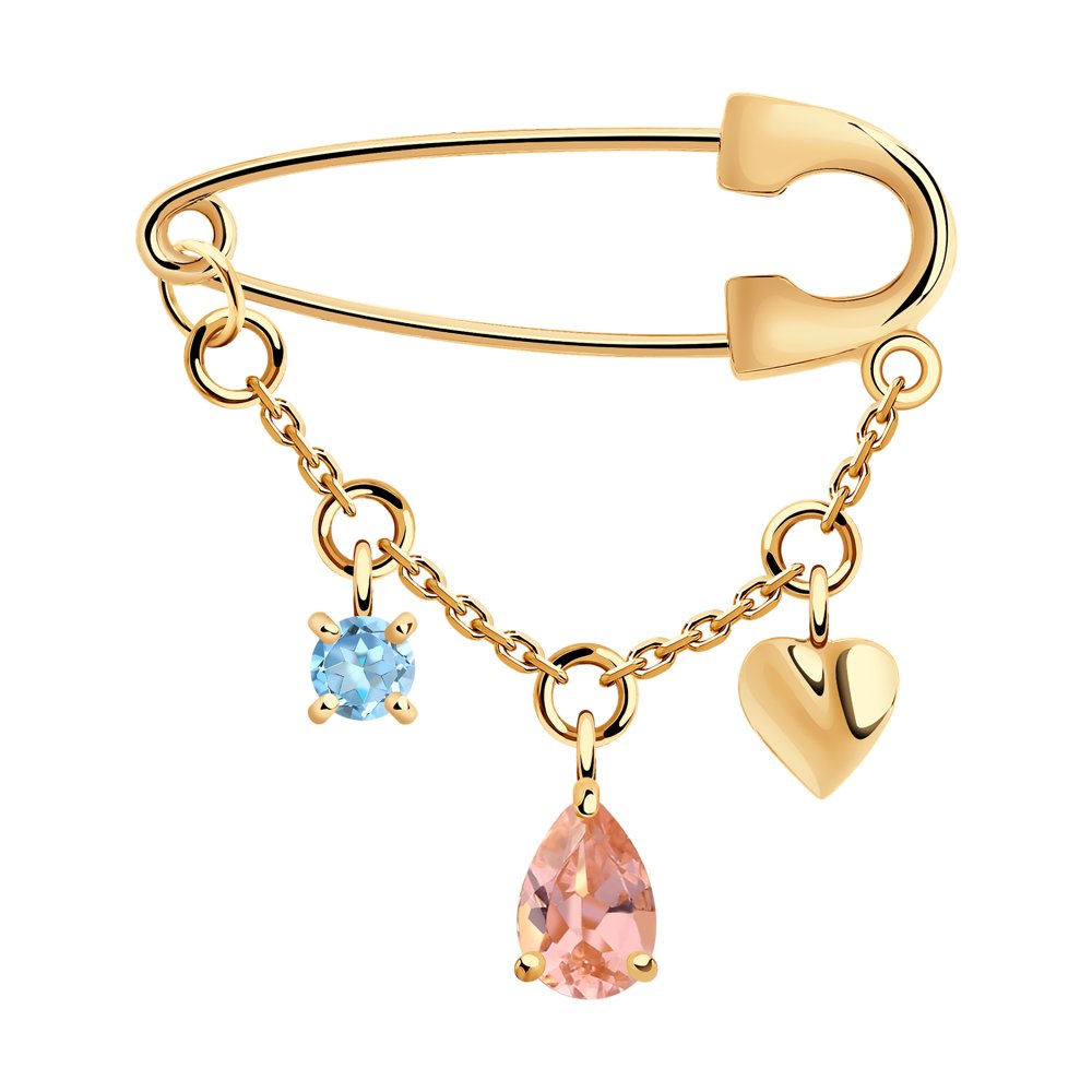 

Брошь SOKOLOV из золота с топазом и ситаллом