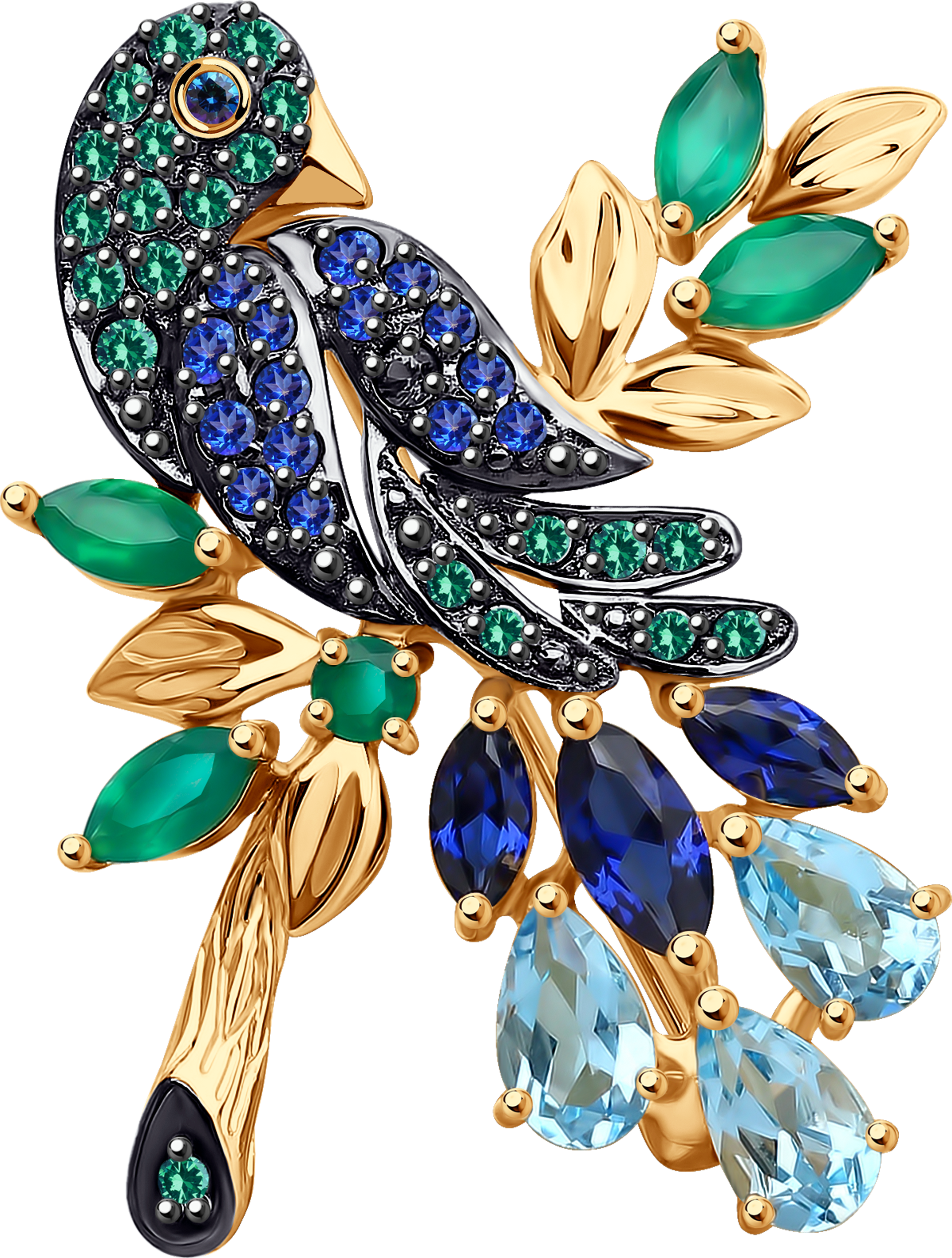 Брошь SOKOLOV из золота с миксом камней 17200₽