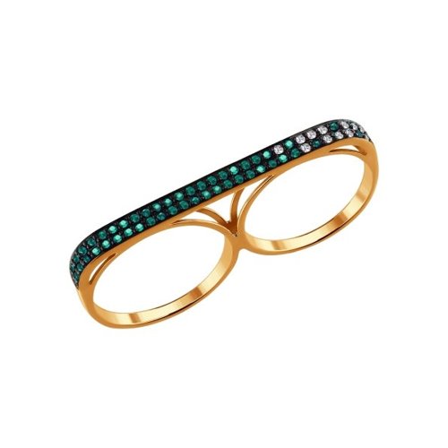 

Кольцо на два пальца SOKOLOV из золота с бриллиантами и изумрудами