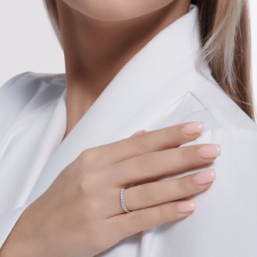 Кольцо из серебра с фианитами - фото 3