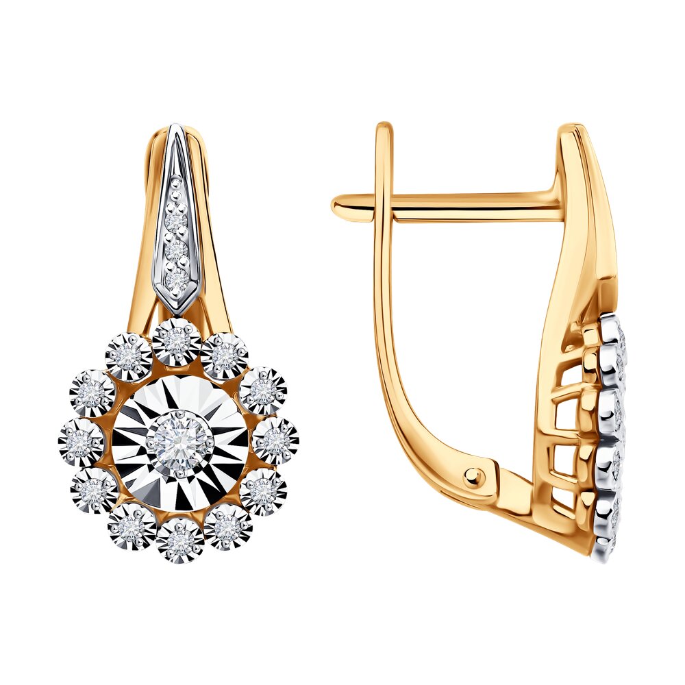 Серьги SOKOLOV из комбинированного золота с бриллиантами 234990₽