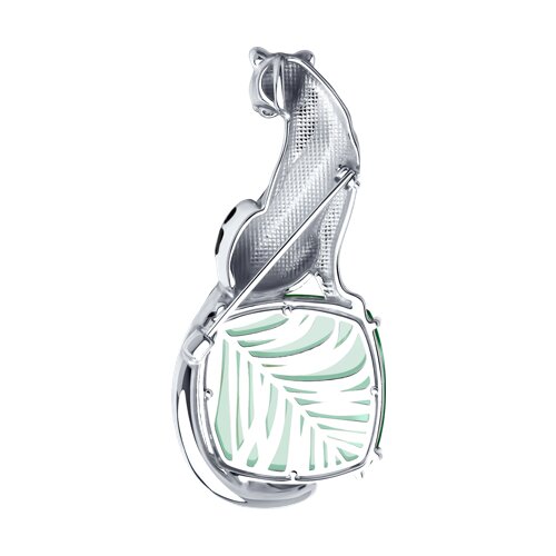 Брошь из серебра с ситаллом и эмалью - фото 2