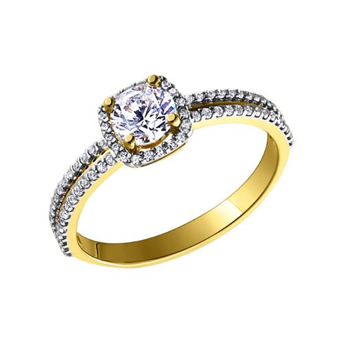 

Помолвочное кольцо SOKOLOV из жёлтого золота с swarovski zirconia