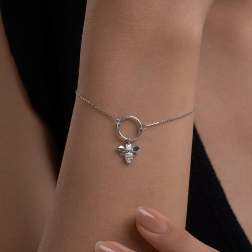 Браслет из серебра с фианитами - фото 4