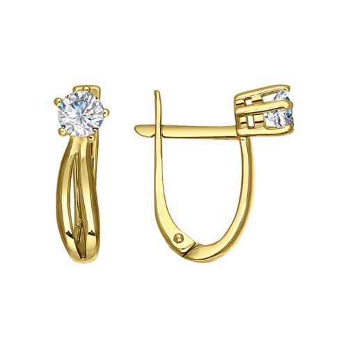 

Серьги SOKOLOV из жёлтого золота с swarovski zirconia
