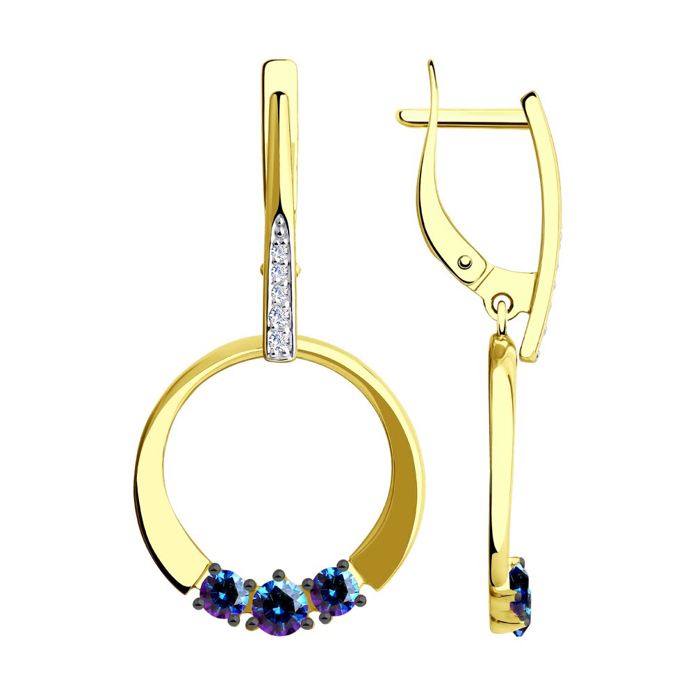 

Серьги SOKOLOV из желтого золота с фианитами Swarovski