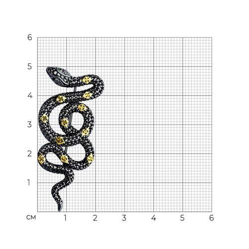 Брошь из золочёного серебра с фианитами - фото 4