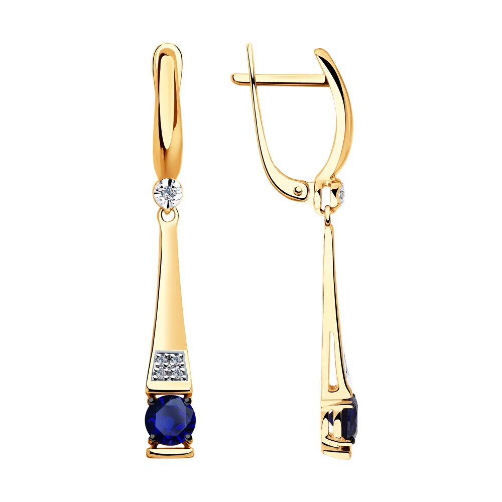 

Серьги SOKOLOV Diamonds из золота с бриллиантами и синими корундами