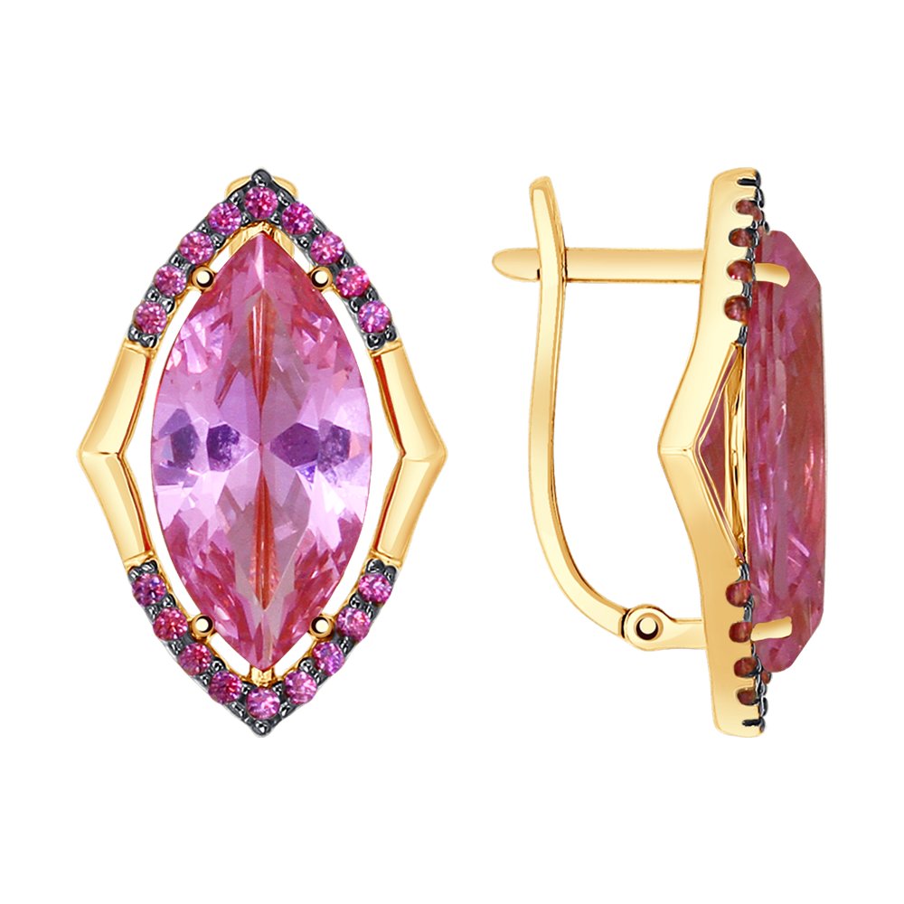 

Серьги SOKOLOV из золота с красными Swarovski Zirconia и ситаллами