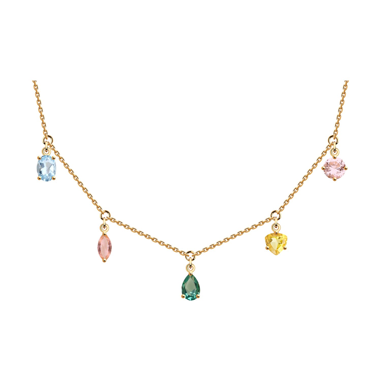 Колье из золота с миксом камней SOKOLOV - купить в официальном интернет ...