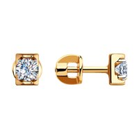 Серьги из золота с фианитами