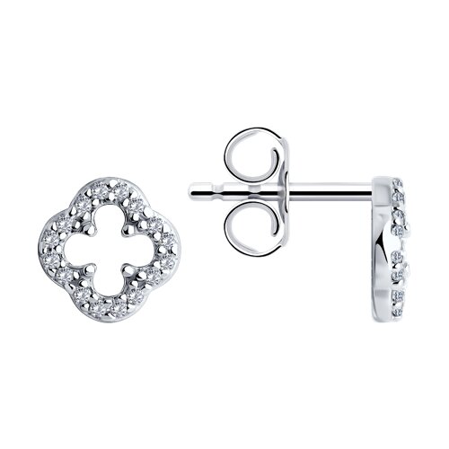 Серьги из серебра с фианитами - фото 1