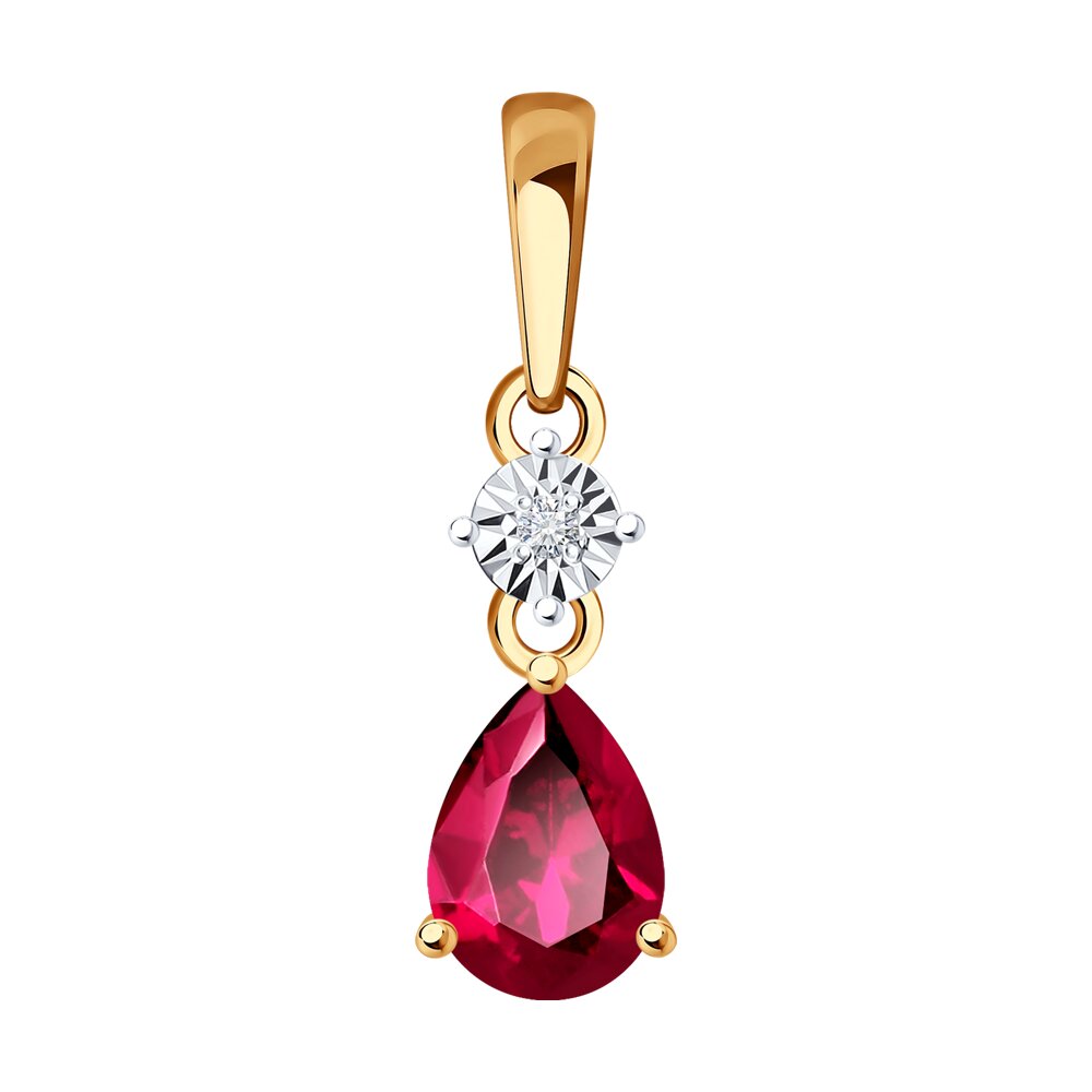 

Подвеска SOKOLOV Diamonds из комбинированного золота с бриллиантом и корундом