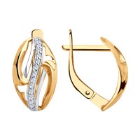Серьги из золота с фианитами