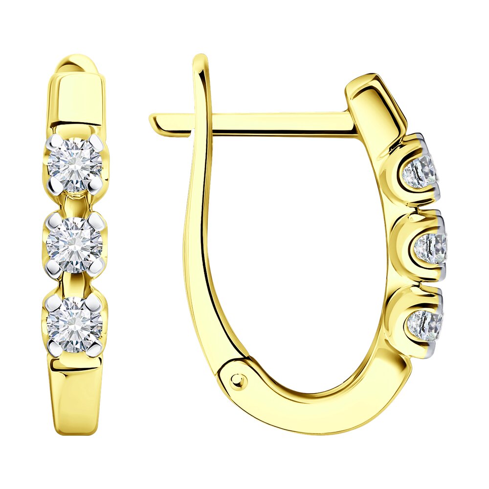 Серьги SOKOLOV Diamonds из желтого золота с бриллиантами