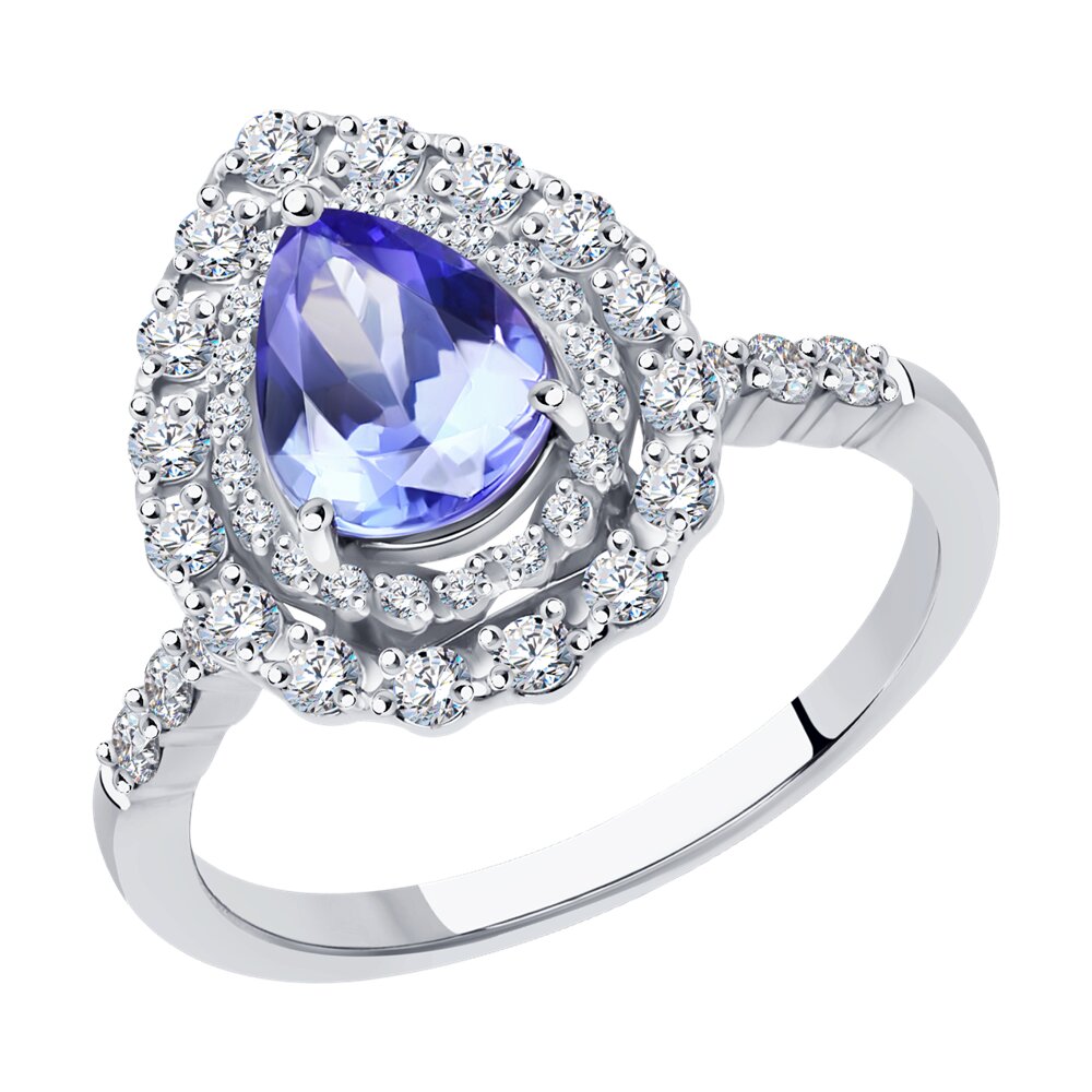 

Кольцо SOKOLOV Diamonds из белого золота с бриллиантами и танзанитом