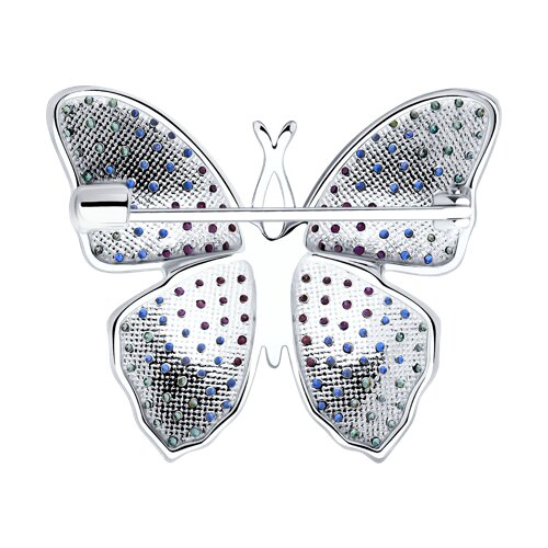 Брошь из серебра с фианитами - фото 2