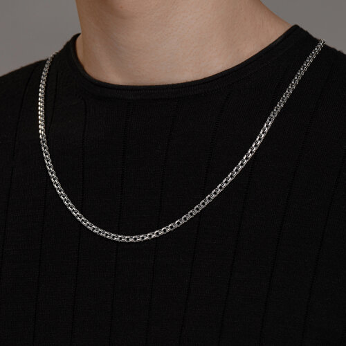 Цепь из чернёного серебра с алмазной гранью - фото 3