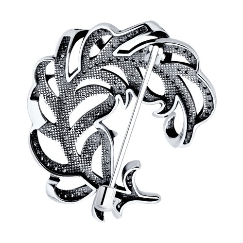 Брошь из серебра с фианитами - фото 2