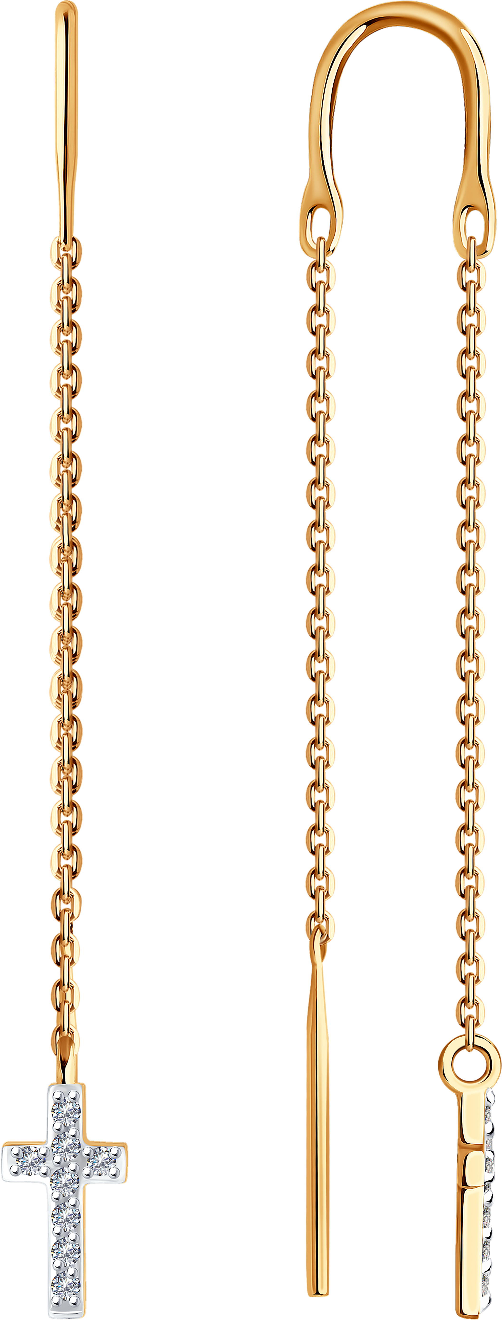 Серьги SKLV из золота с искусственно выращенными бриллиантами