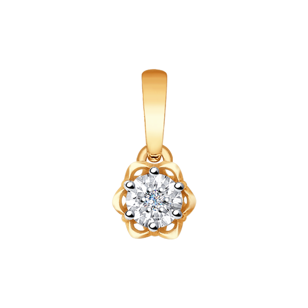 фото Подвеска sokolov diamonds из комбинированного золота с бриллиантом