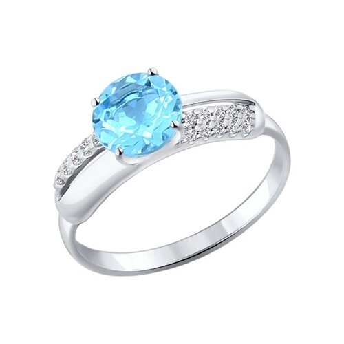 

Кольцо SOKOLOV из серебра с топазом и фианитами