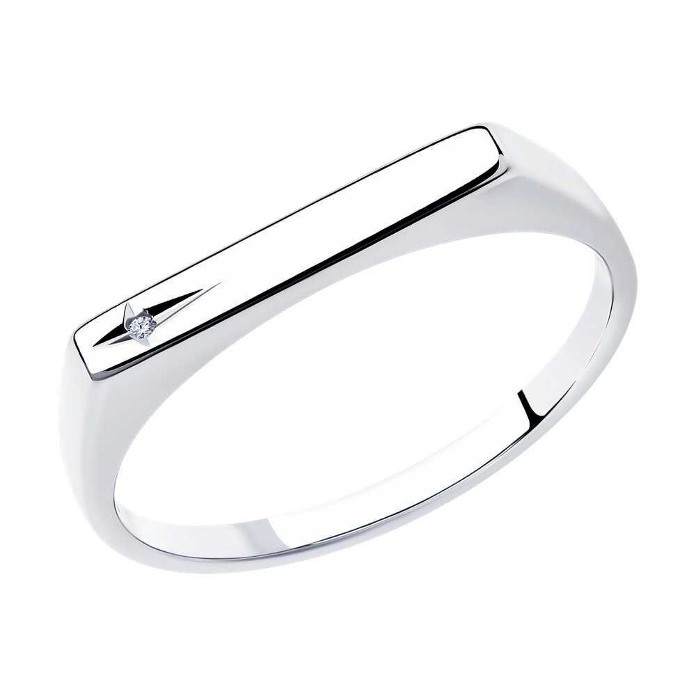 Кольцо SKLV из серебра с бриллиантом, 1.5, серебро, 87010057  - купить