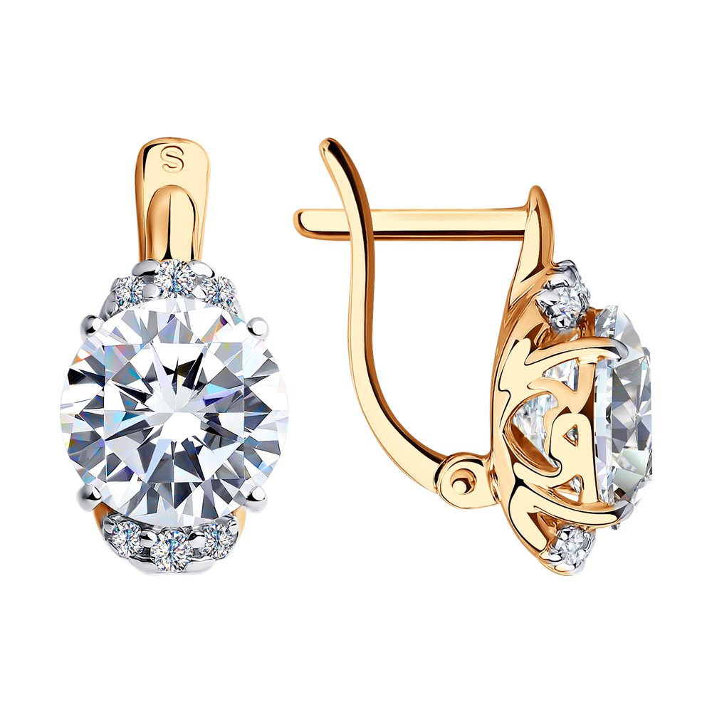 

Серьги SOKOLOV из золочёного серебра с фианитами