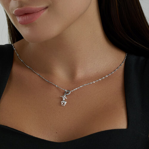 Подвеска - шарм из серебра с фианитами - фото 2