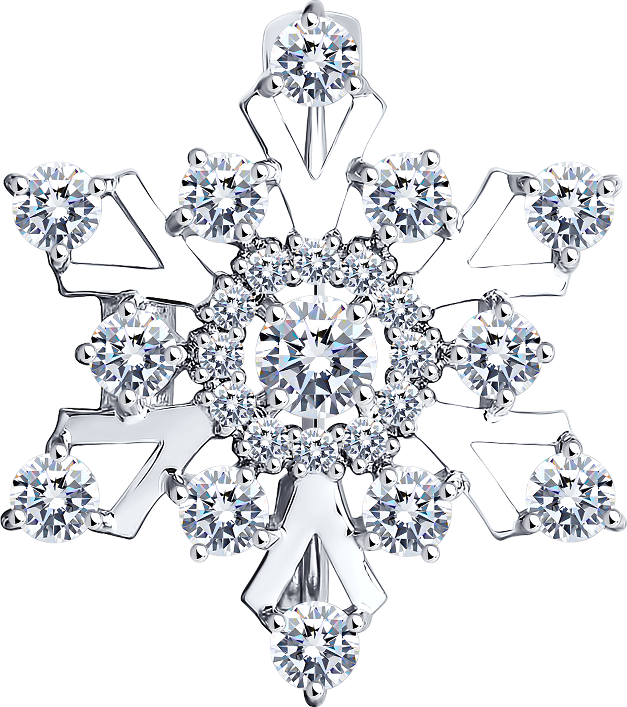 Брошь SOKOLOV из белого золота с фианитами 12500₽