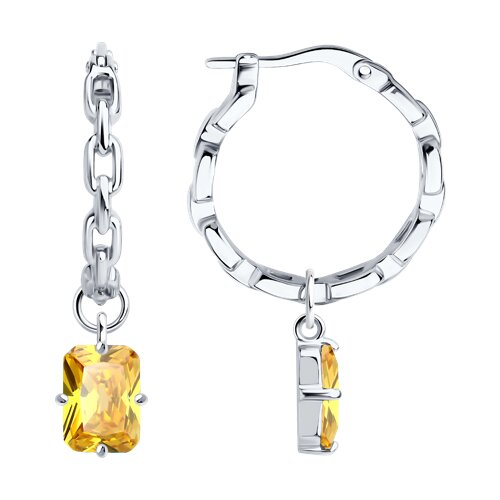 Серьги из серебра с фианитами SOKOLOV - купить в официальном интернет ...