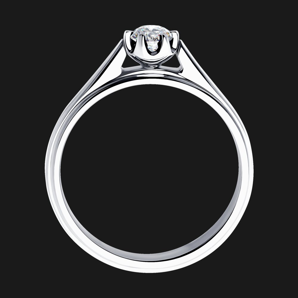 Кольцо SOKOLOV из белого золота с бриллиантом выращенным, фото 6