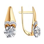 Серьги из комбинированного золота с бриллиантами