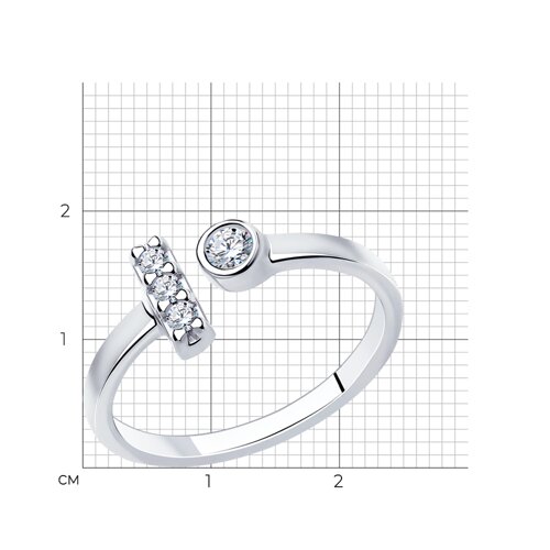 Кольцо из серебра с фианитами - фото 7