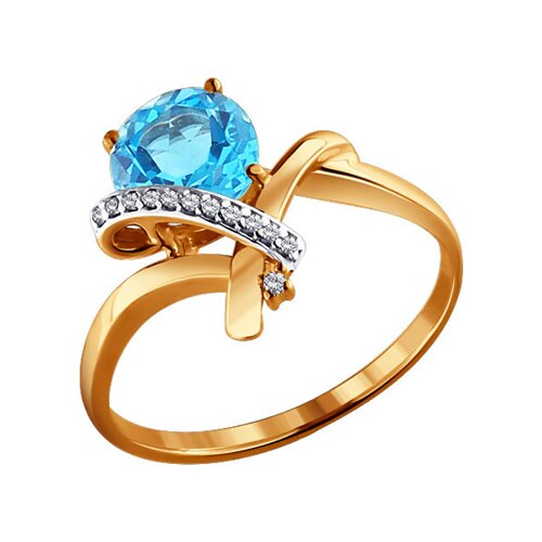 

Кольцо SOKOLOV из золота с топазом и фианитами