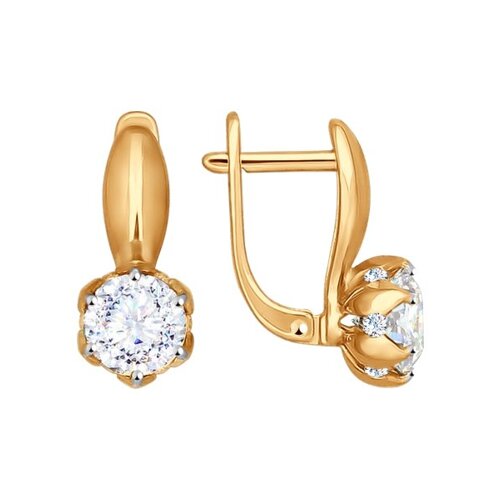 

Золотые серьги со Swarovski Zirconia SOKOLOV