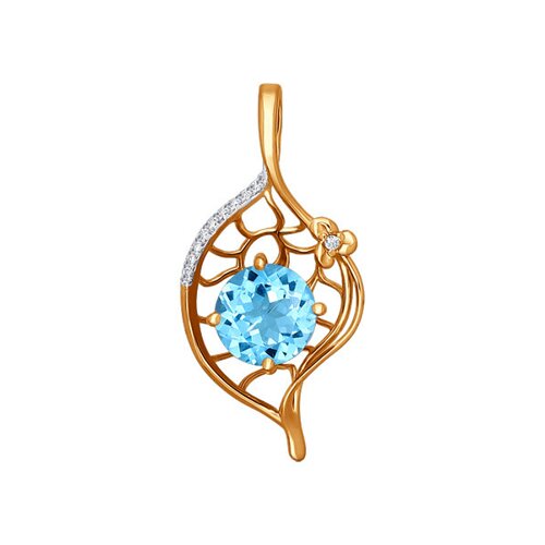 

Подвеска SOKOLOV из золота с топазом и фианитами