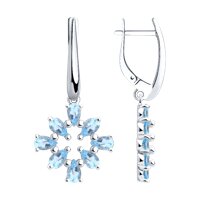 Серьги из серебра с топазами