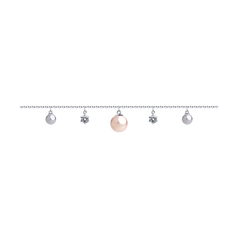 

Браслет SOKOLOV из серебра с жемчугом Swarovski и фианитами