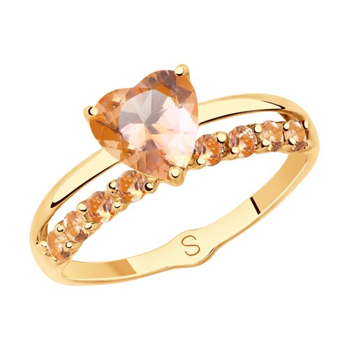 Кольцо из золота с топазами Swarovski