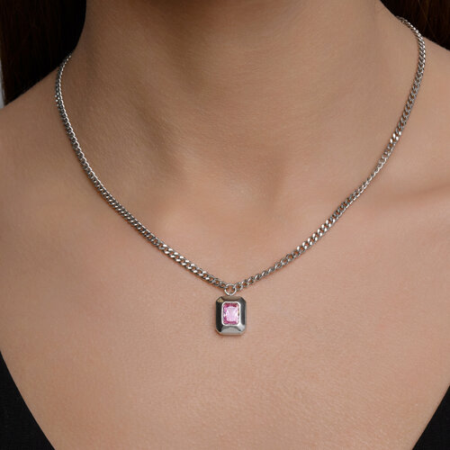 Колье из серебра с фианитом - фото 3