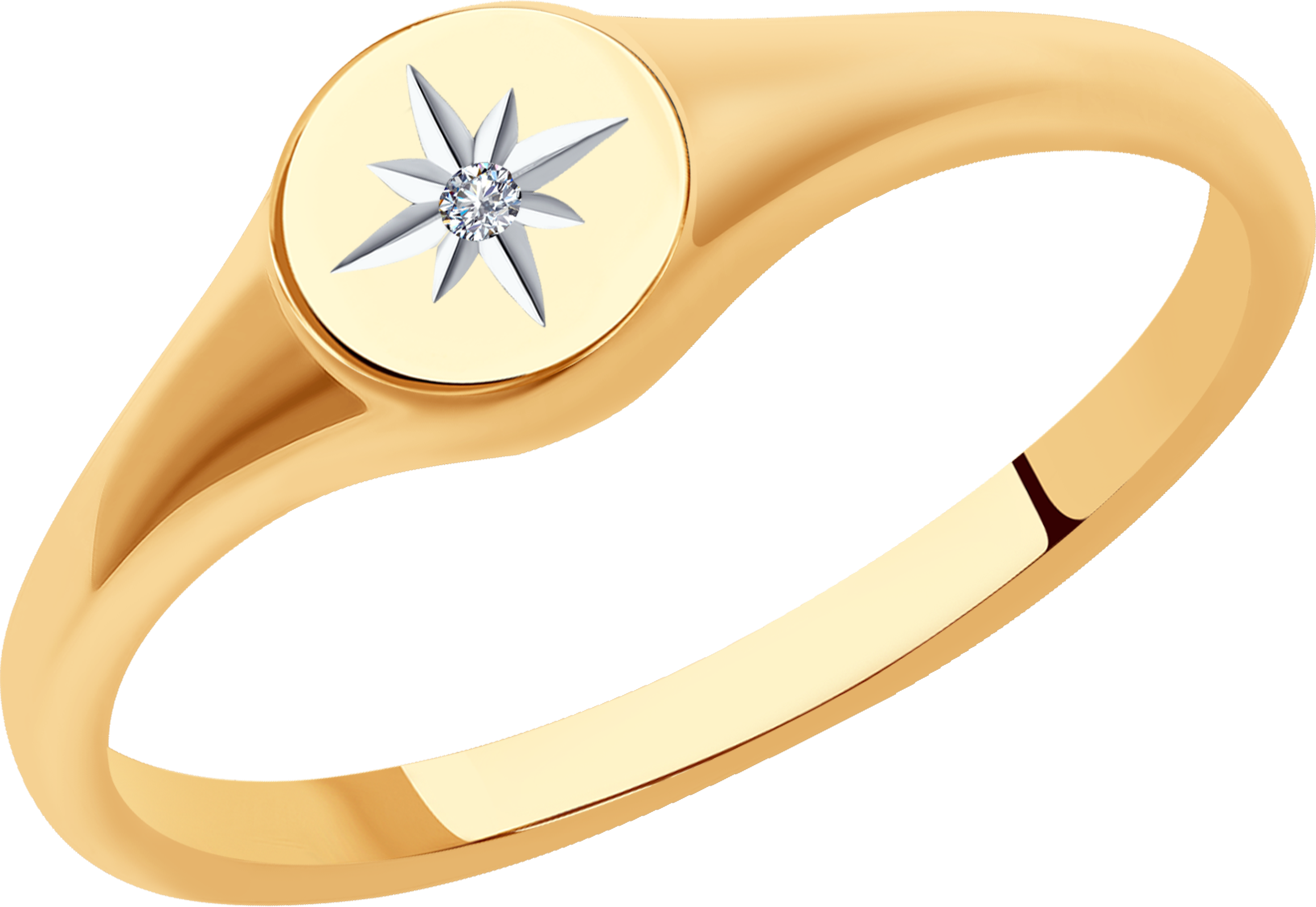 Кольцо SKLV из золота с искусственно выращенным бриллиантом