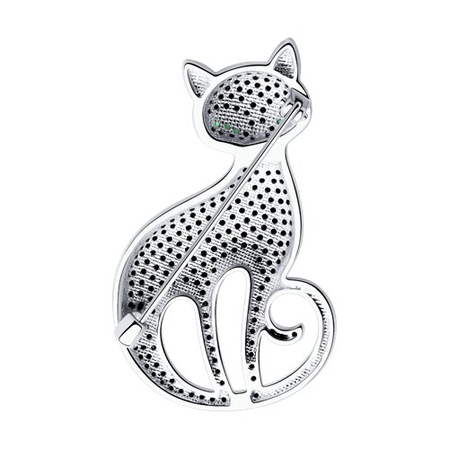 Брошь из серебра с фианитами - фото 2