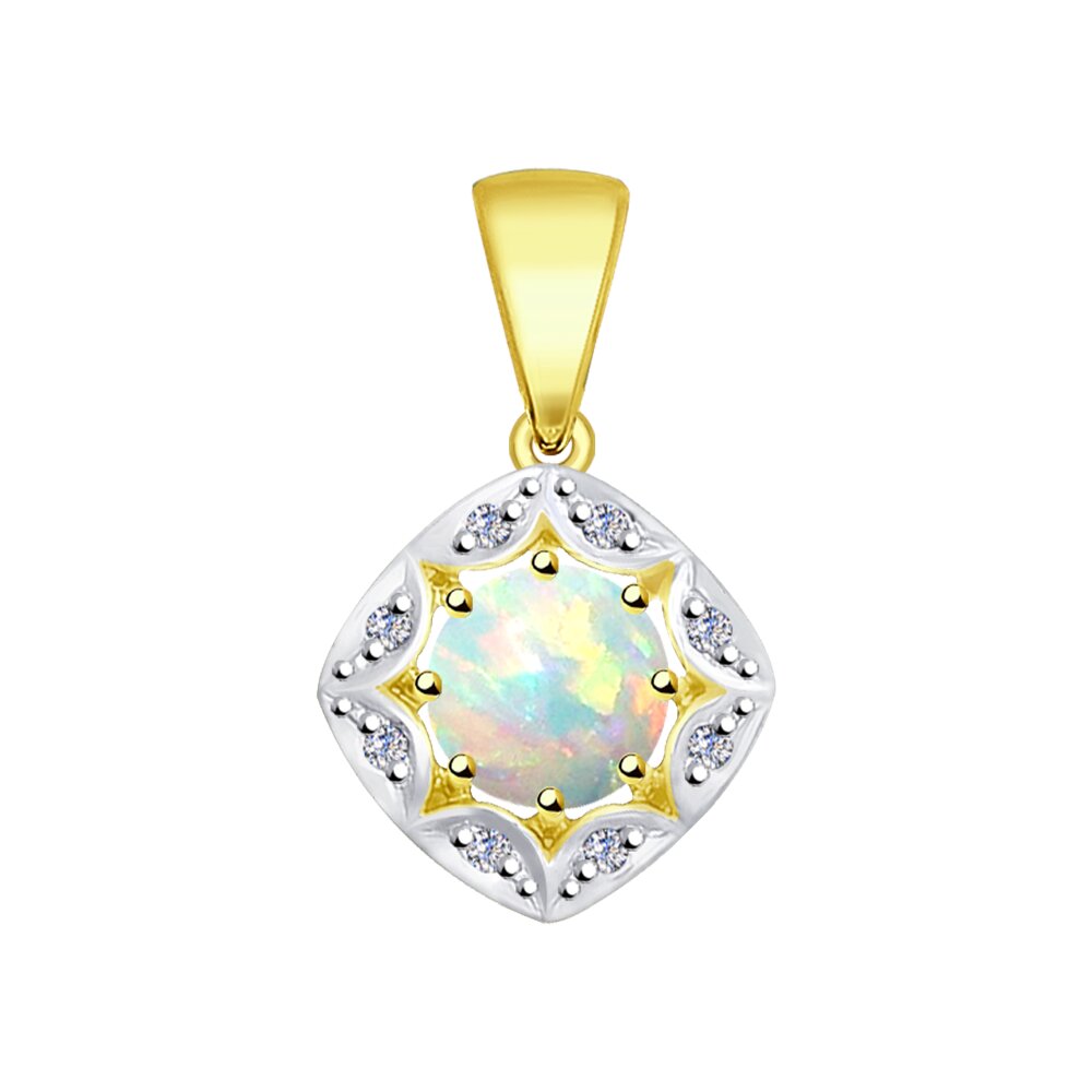 

Подвеска SOKOLOV Diamonds из желтого золота с бриллиантами и опалом