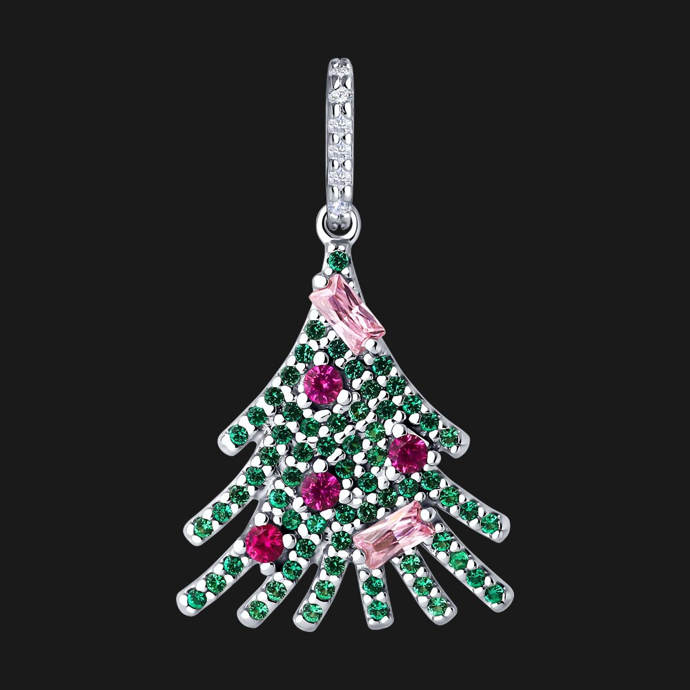 Подвеска SOKOLOV из серебра с корундами и фианитами, фото 3