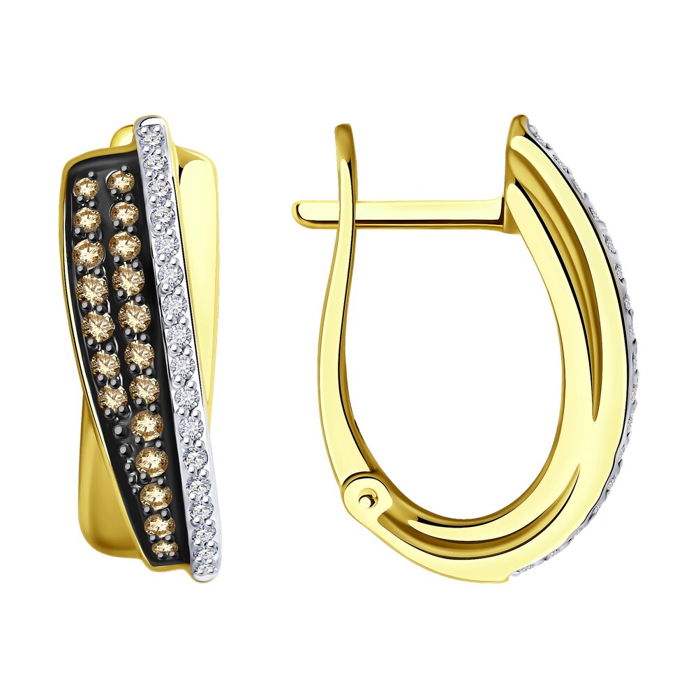Серьги SOKOLOV Diamonds из желтого золота с бриллиантами